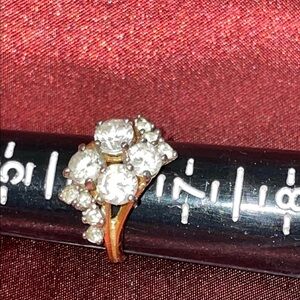 Vintage Park Lane Cubic Zirconia Cluster Ring Sz 6 Gold Tone Maximalist